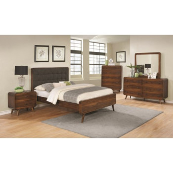 205131KE-S4 4PC SETS King Bed + Nightstand + Mirror + Dresser