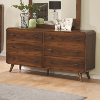 Robyn Mid-Century Modern 6 Drawer Dresser