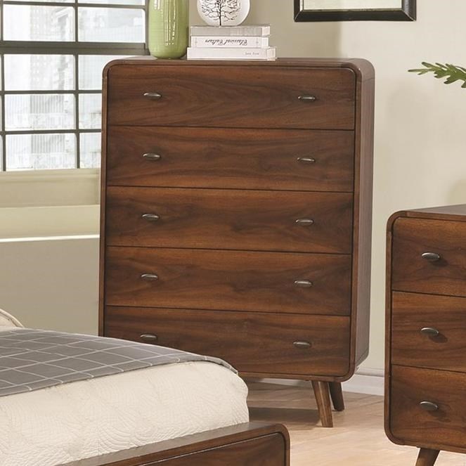 Robyn Mid-Century Modern 5 Drawer Chest