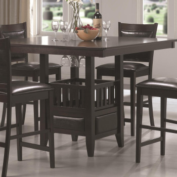 Jaden Square Counter Height Table with Center Storage Cabinet