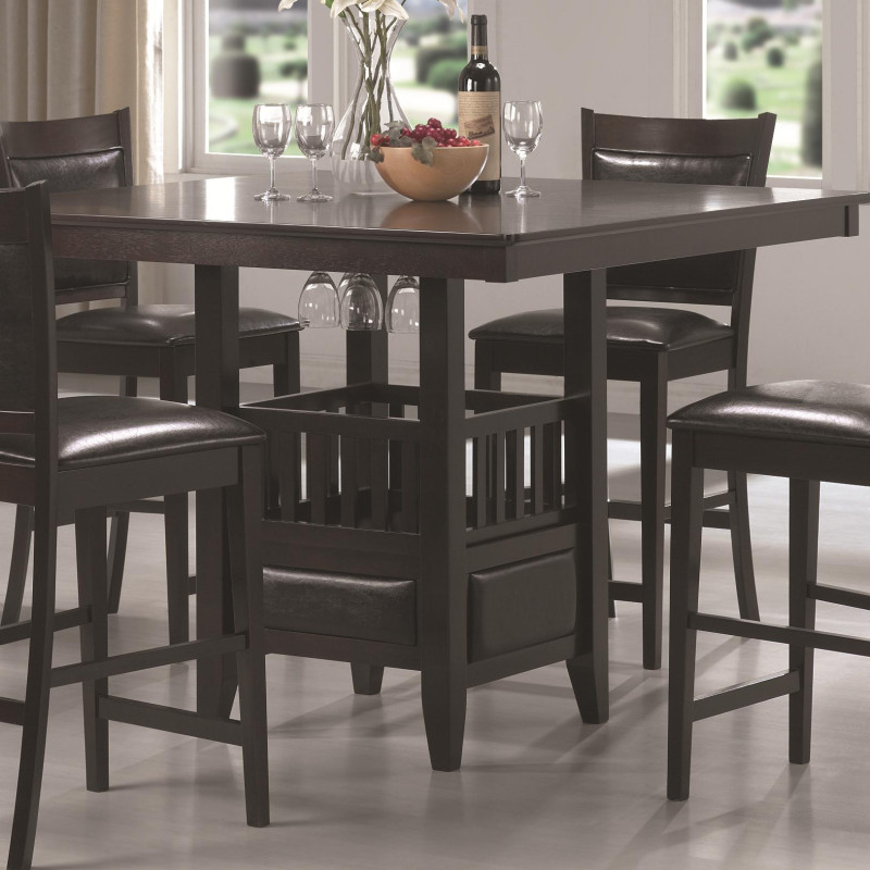 Jaden Square Counter Height Table with Center Storage Cabinet