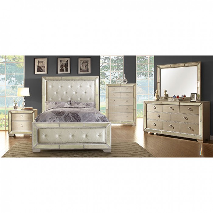 LORAINE 4 PC SETS (QUEEN BED + DRESSER + MIRROR + NIGHT STAND)