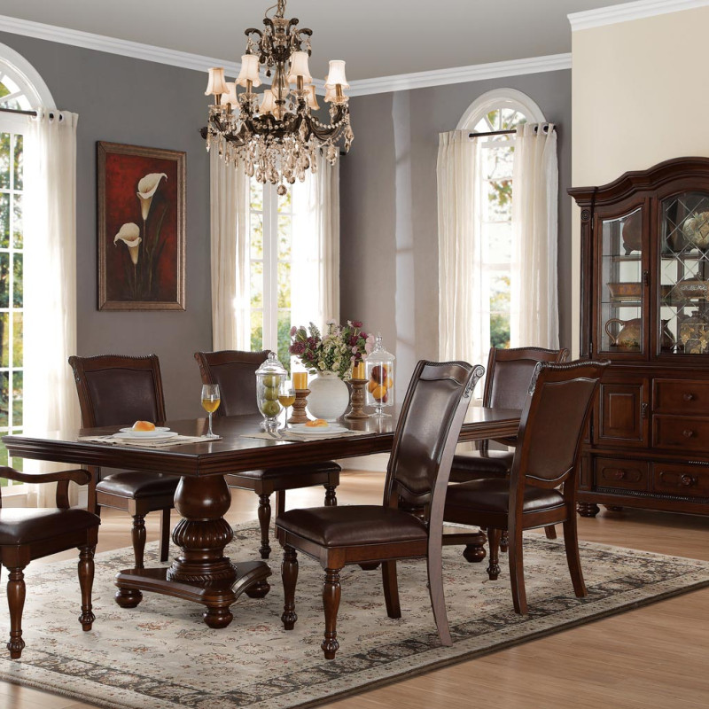 Lordsburg Double Pedestal Dining 7PC set (TABLE+6CHAIRS)