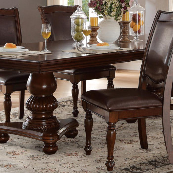 Lordsburg Double Pedestal Dining Table - Brown Cherry