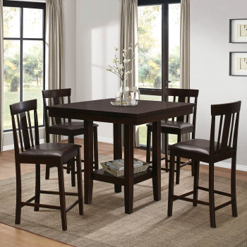 Diego Counter Height Dining 5pc set (TABLE+4SIDE CHAIRS) - Espresso