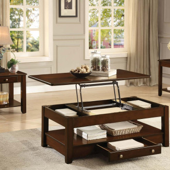Ballwin Cocktail/Coffee Table Set - Deep Cherry