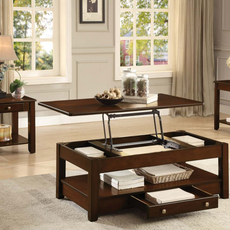 Ballwin Cocktail/Coffee Table Set - Deep Cherry