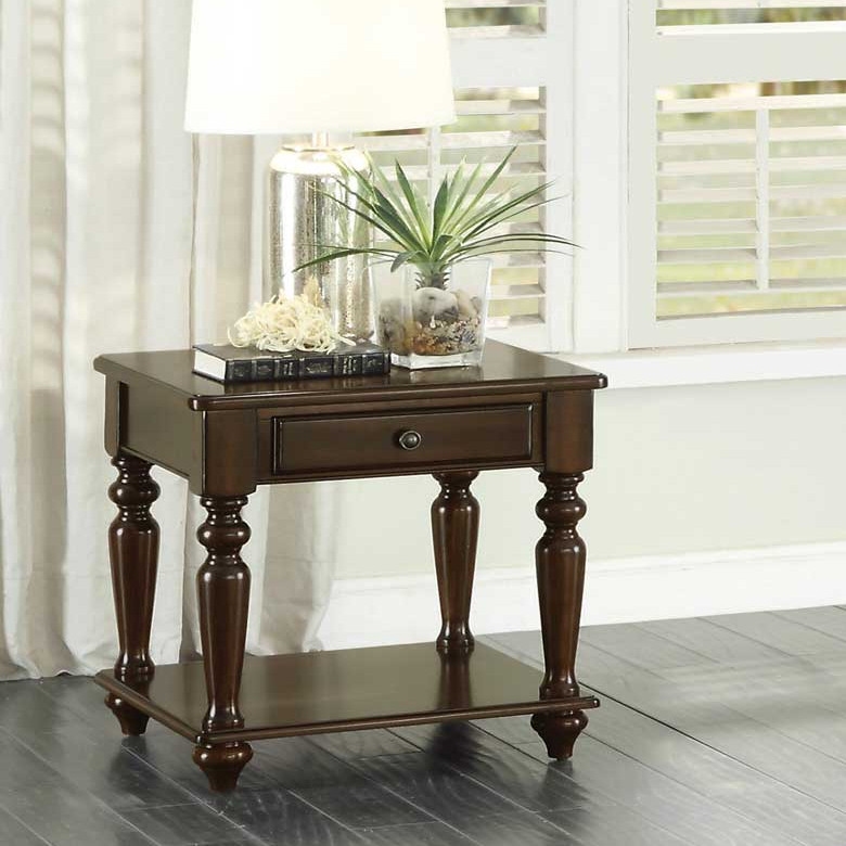 Lovington End Table with Functional Drawer - Espresso