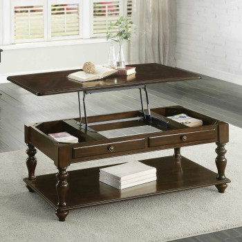 Lovington Cocktail Table with Lift Top on Casters - Espresso