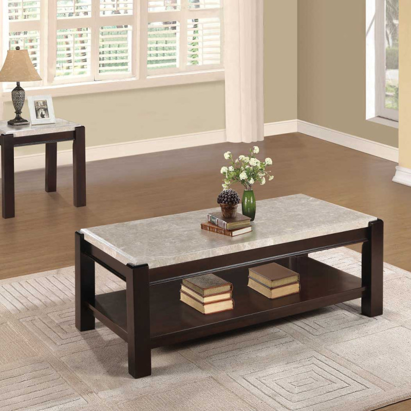 Festus Cocktail/Coffee Table Set - Dark Cherry
