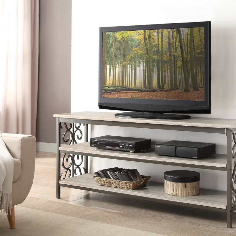 Fairhope 62-inch TV Stand/Sofa Table with Faux Marble Top