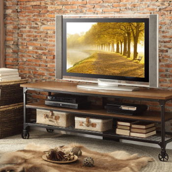 Millwood 65-inch TV Stand - Distressed Ash
