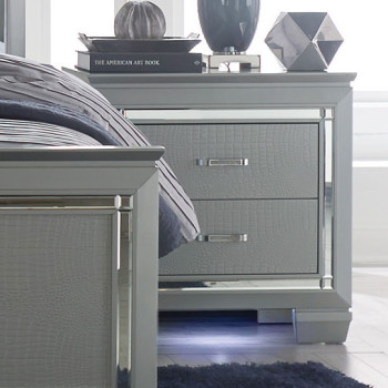 Allura Night Stand, LED Lighting - Silver