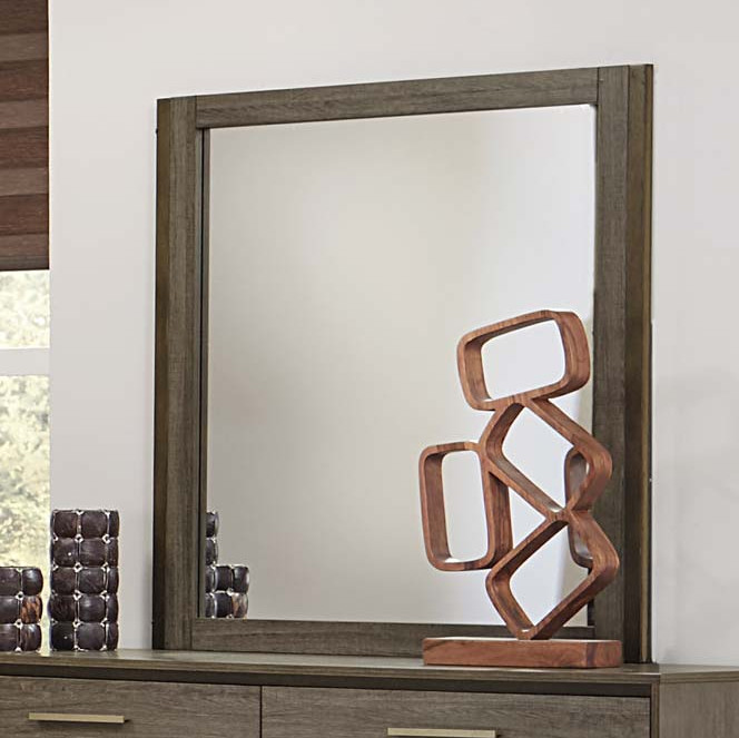 Vestavia Panel Mirror - Grey/Dark Brown