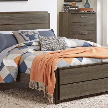 Vestavia Panel California King Bed - Grey/Dark Brown