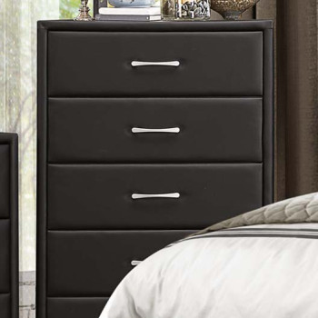 Lorenzi Upholstered Chest - Black Vinyl