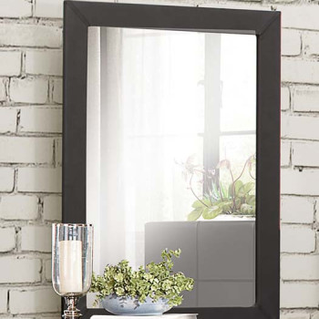 Lorenzi Upholstered Mirror - Black Vinyl