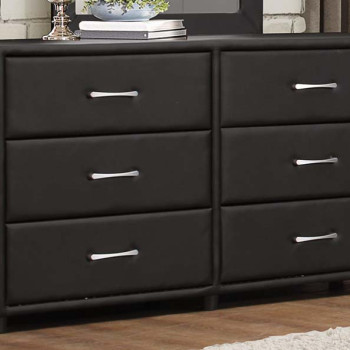 Lorenzi Upholstered Dresser - Black Vinyl