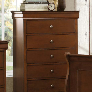 Abbeville Sleigh Chest with Hidden Drawer - Brown Cherry