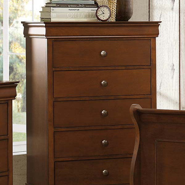Abbeville Sleigh Chest with Hidden Drawer - Brown Cherry