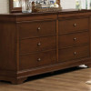 Abbeville Sleigh Dresser with Two Hidden Drawers - Brown Cherry
