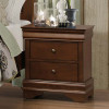 Abbeville Sleigh Night Stand with Hidden Drawer - Brown Cherry