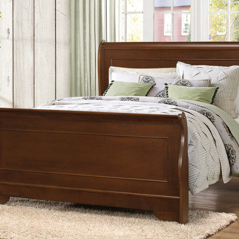 Abbeville Sleigh Eastern King Sleigh Bed - Brown Cherry