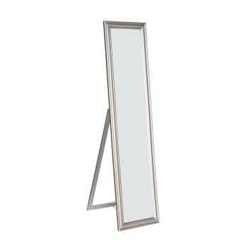 7059-SLV SILVER Full Length Standing Modern Beveled Mirror