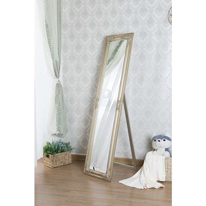 7058-CHP CHAMPAGNE Full Length Standing Intricate Ornamental Mirror
