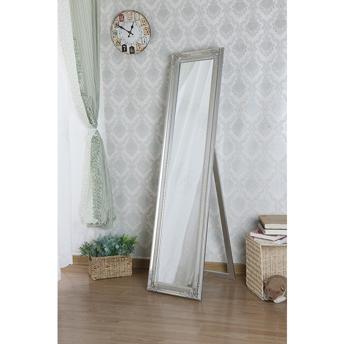 7057-SLV SILVER Full Length Standing Ornamental Mirror