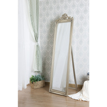 7056-CHP CHAMPAGNE Full Length Standing Royal Crown Mirror