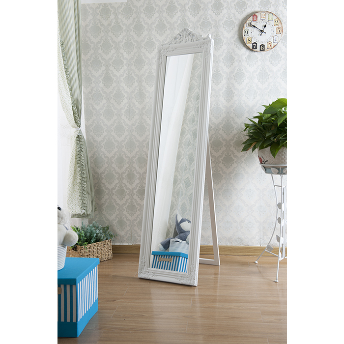 7055-WH WHITE Full Length Standing Crown Mirror