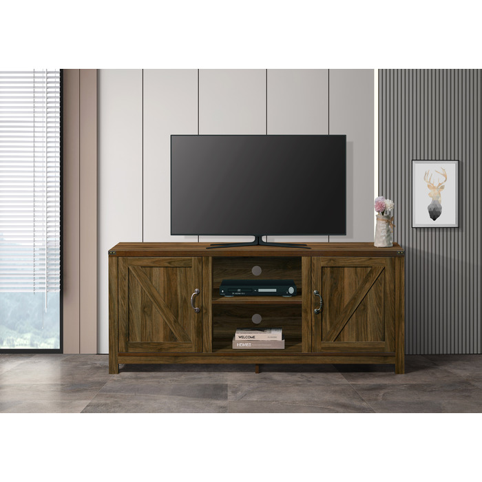 2051 59 in. L COLUMBIA OAK Faux Wood Paper Laminated TV Stand