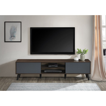 2036 71 in. L DARK WALNUT & GRAY TV Stand