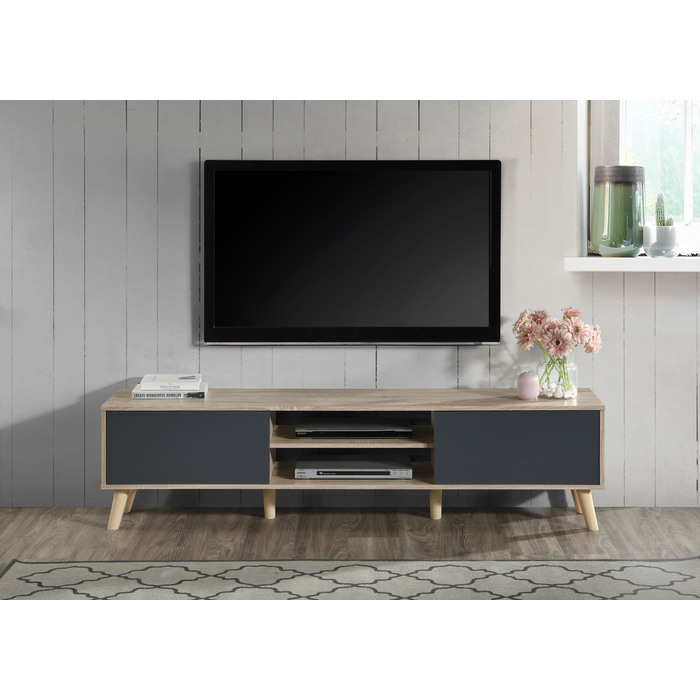 2035 71 in. L NATURAL & GRAY TV Stand