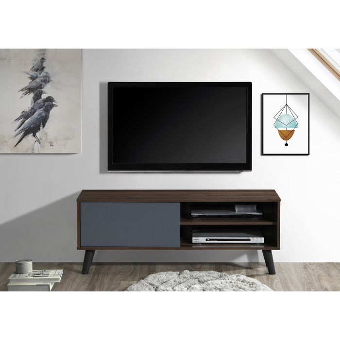 2033 47 in. L DARK WALNUT & GRAY TV Stand