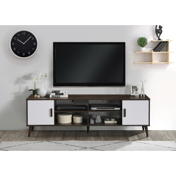 2009 71 in. L DARK WALNUT & WHITE TV Stand