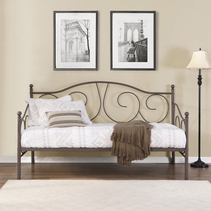 7629 COPPER Matte Victoria Metal Daybed - TWIN