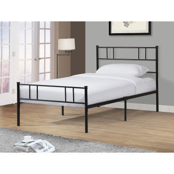 7589-TWIN BLACK Metal Platform Bed - TWIN