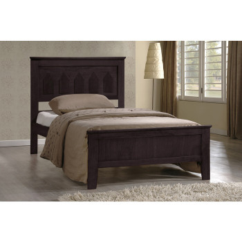 7582-TWIN-CP CAPPUCCINO Wooden Platform Bed - TWIN