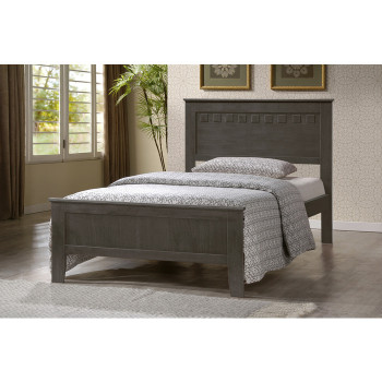 7581-FULL-GR GRAY Wooden Platform Bed - FULL