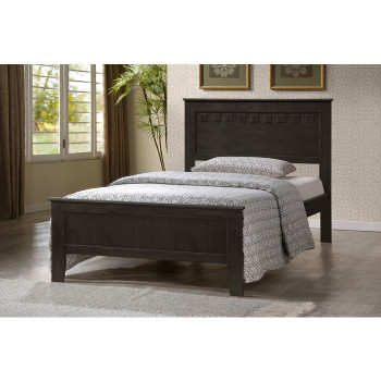 7581-FULL-CP CAPPUCCINO Wooden Platform Bed - FULL