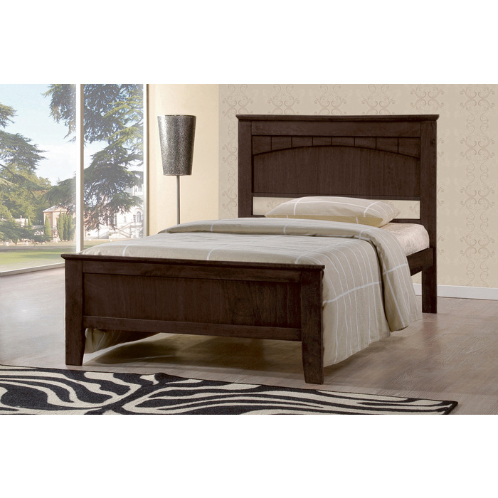 7579-TWIN-CP CAPPUCCINO Wooden Platform Bed - TWIN