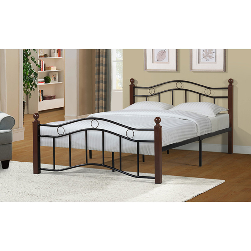 7573-FULL BLACK FRAME Metal Platform Bed - FULL