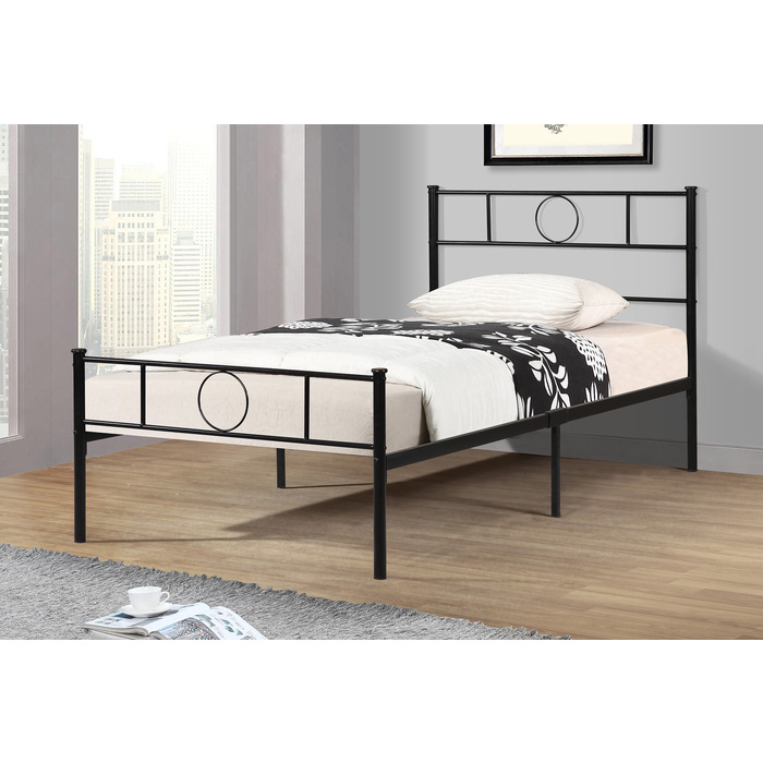 7545-TWIN BLACK Metal Platform Bed - TWIN