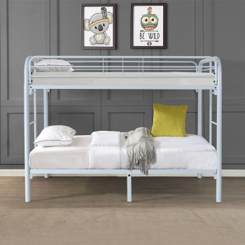 7540-WH WHITE Metal Bunk Bed - TWIN-TWIN