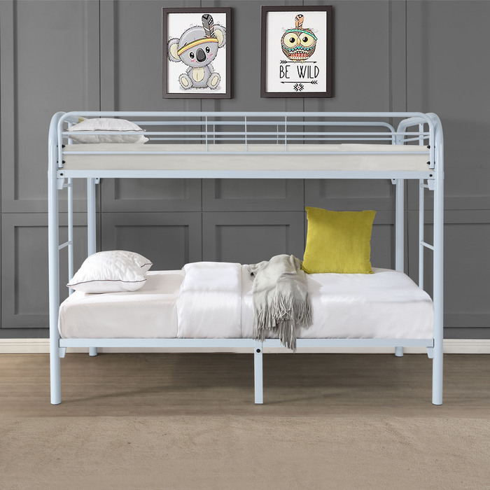 7540-WH WHITE Metal Bunk Bed - TWIN-TWIN