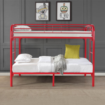 7540-RED RED Metal Bunk Bed - TWIN-TWIN