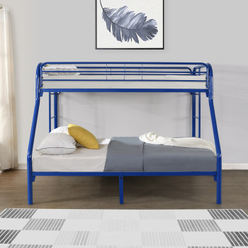 7537-BL BLUE Metal Bunk Bed - TWIN-FULL