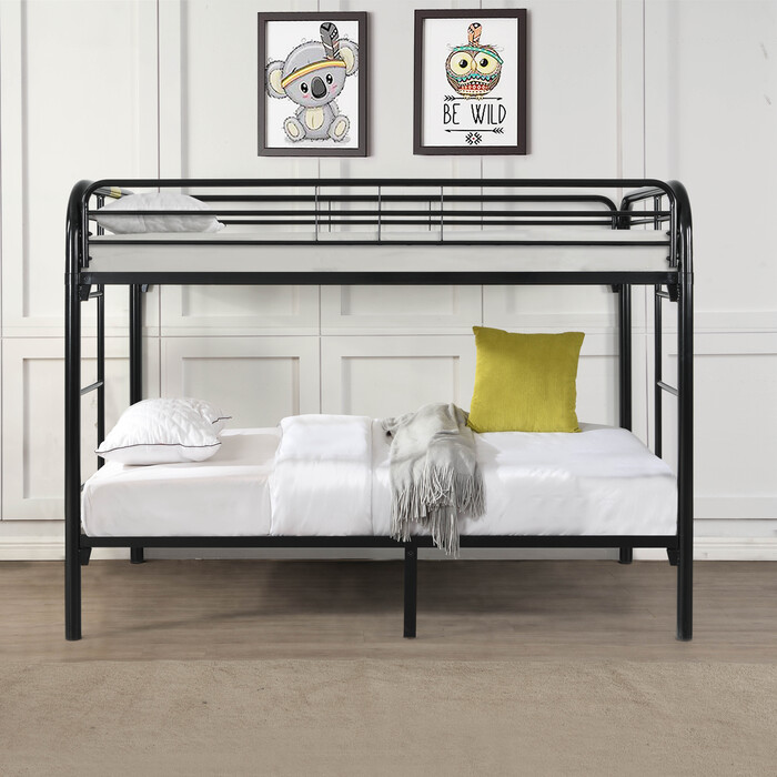 7540-BK BLACK Metal Bunk Bed - TWIN-TWIN